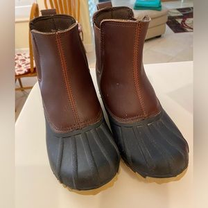 Merona Thermolite Boots Size 8 Coated Leather Uppers Brown/Base Black